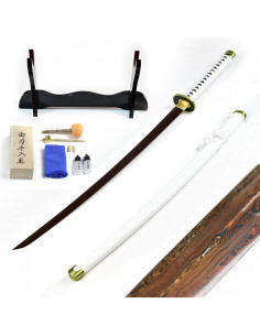 Wado Ichi Monji Zoro handgesmede katana set uit één stuk, bloeddamast