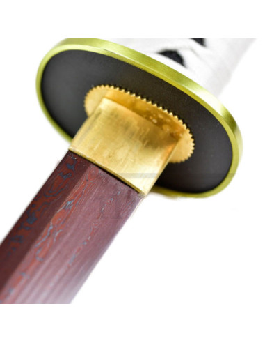 Wado Ichi Monji Zoro handgesmede katana set uit één stuk, bloeddamast