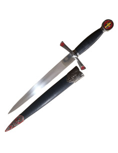 Dekorativer Dolch, Templerkreuz und geflügelter Helm
