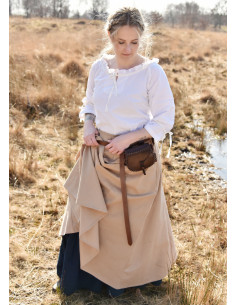 Middeleeuwse blouse voor dames Birga, wit