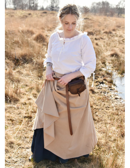 Middelalderbluse kvinde Birga, hvid