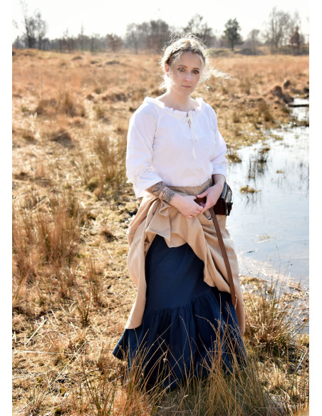 Middeleeuwse blouse vrouw Birga, wit