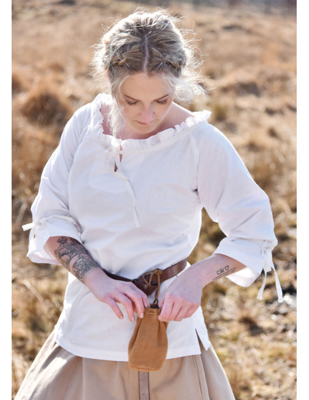 Blusa medieval mujer Birga, blanco
