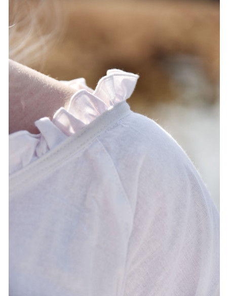 Middelalderbluse kvinde Birga, hvid