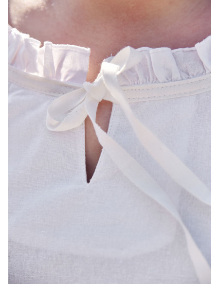 Middelalderbluse kvinde Birga, hvid