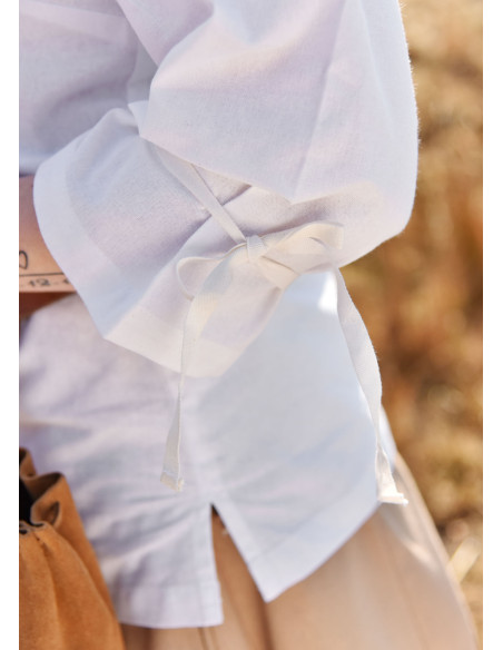 Blusa medieval mujer Birga, blanco