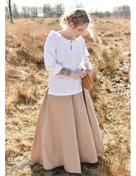 Blusa medieval mujer Birga, blanco