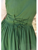 Vestido medieval sin mangas Lene en verde