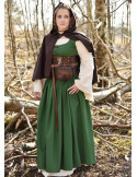 Vestido medieval sin mangas Lene en verde