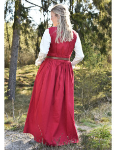 Rotes ärmelloses mittelalterliches Lene-Kleid 2