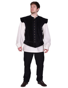 Víctor doublet i sort fløjl med knapper 2