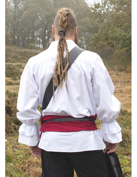 Middelalder- og piratskjorte Henry hvid