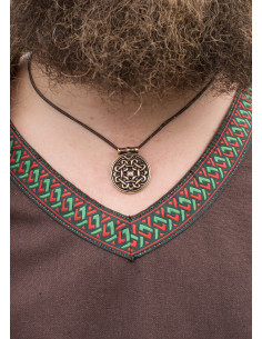 Túnica vikinga de algodón, color marrón 2