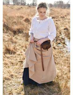 Falda medieval con corte ancho, marrón claro 2