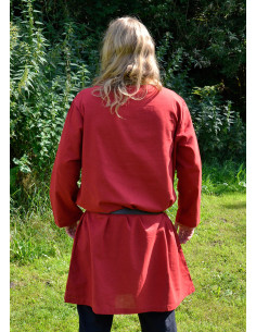 Rode Romeinse tuniek met lange mouwen, katoen 2