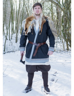 Viking tuniek Klappenrock Bjorn in blauwe kleur 2