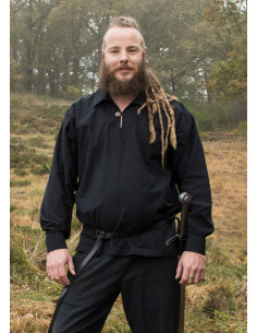 Gotz middelalderlig ridderskjorte, sort