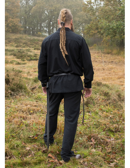 Gotz middelalderlig ridderskjorte, sort