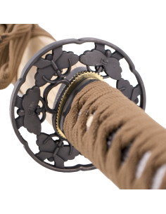 Katana kulstofstål, tsuba og støtte 2