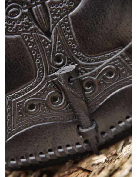 Thors Hammertasche aus schwarzem Leder