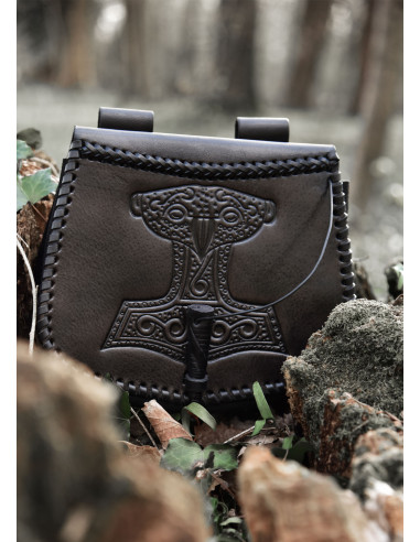 Bolsa martillo de Thor en cuero negro