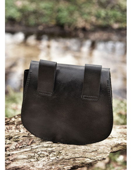 Thors Hammertasche aus schwarzem Leder