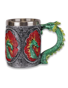 Taza china Dragón para coleccionistas, 11,5 cm.
