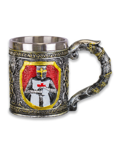 Taza Caballero Templario para coleccionistas, 10,5 cm.