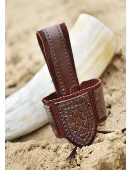 Tahalí voor hoorn in leer en suède,...