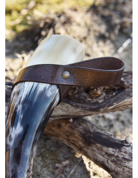 Tahalí eenvoudig voor hoorn in leer,...