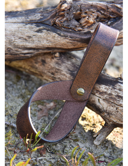 Tahalí simple para cuerno en cuero,...