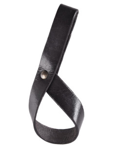 Tahalí simple para cuerno en cuero, negro