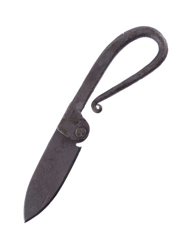 Mittelalterliches handgeschmiedetes Eisenmesser mit Scheide
