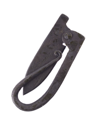 Mittelalterliches handgeschmiedetes Eisenmesser mit Scheide