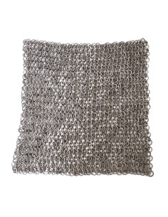 Cota de malla pieza de 20 x 20 cm, anillas ribeteadas