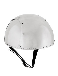 Casco medieval funcional simple con barbuquejo, 2 mm.