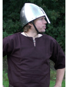 Viking tuniek in wol, bruine kleur 2