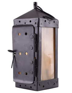 Farol Medieval Cuadrado con Ventanas de Cuerno, hecho a mano 2