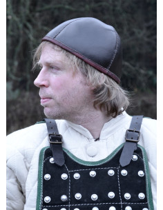Middeleeuwse leren kap