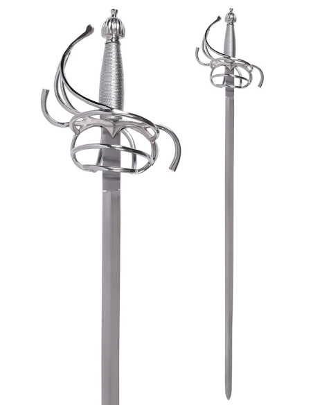 Spansk rapiera sværd med læderskede