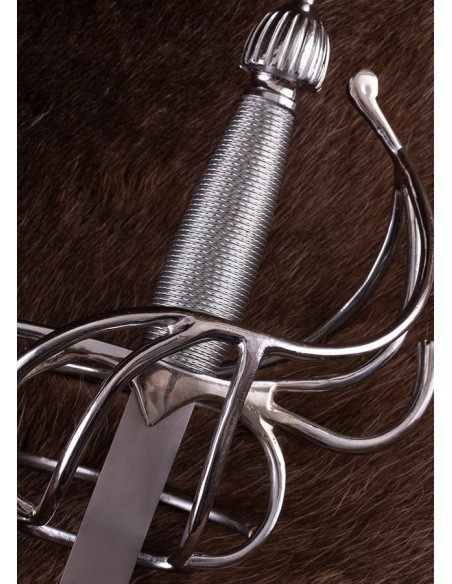 Spansk rapiera sværd med læderskede