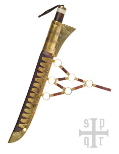 Cuchillo vikingo largo tipo Seax, Acero de Damasco 2
