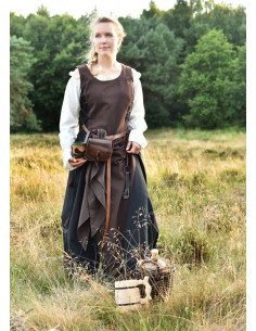 Bolso medieval pequeño de cuero, para el cinturón 2