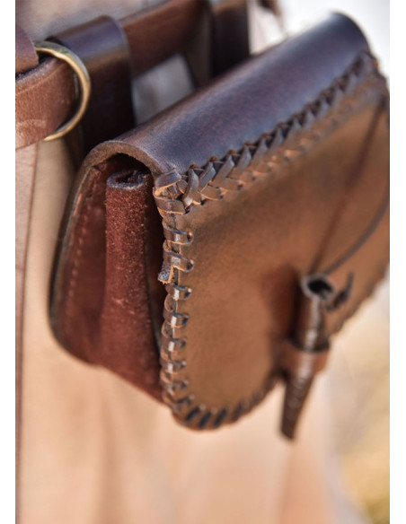 Bolso medieval pequeño de cuero, para...