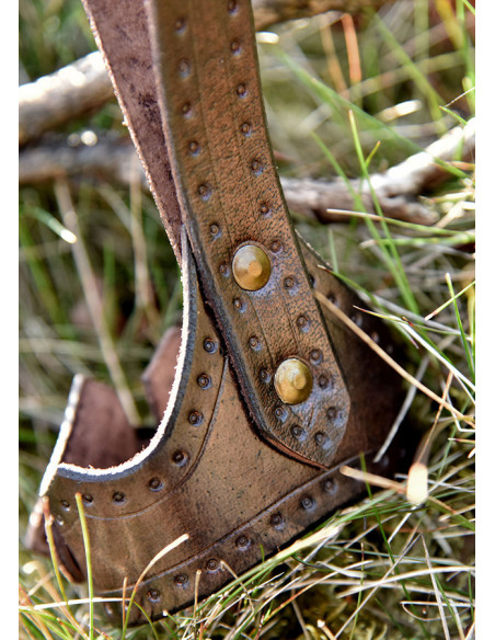 Lederband mit Hornschnalle, dunkelbraun