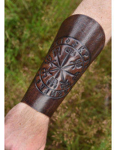 Læderarmbånd med Vegvísir-gravering 2