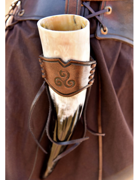 Lederband mit Triskel für Wikingerhörner