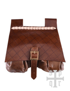 Bolso medieval de cuero, siglo XIV, varios colores