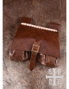 Bolso medieval de cuero, siglo XIV, varios colores 2