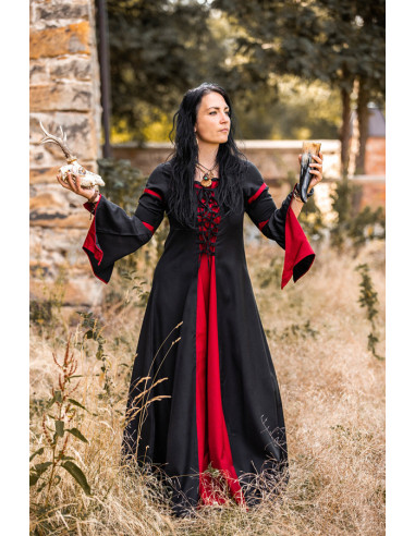 Vestido mujer Negro-Rojo ⚔️ Tienda Medieval Talla XS